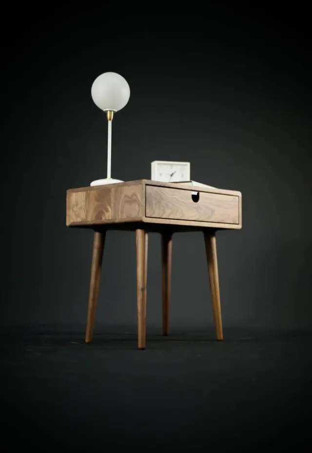 Habitables Mid-Century sengebord 1 skuffe eg 46,5 cm