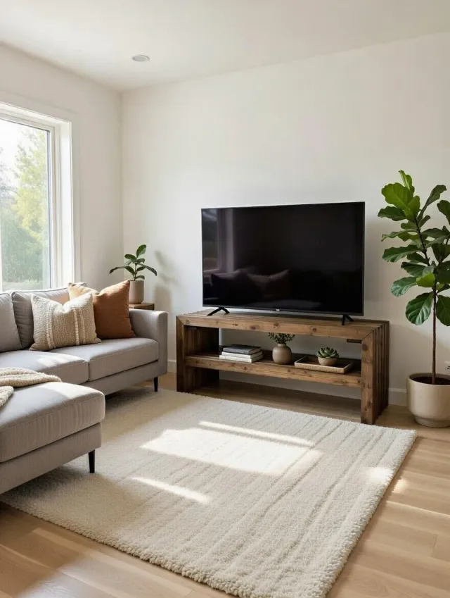 Kabeltromlen Brunbejdset tv-bord 137 cm 47 cm
