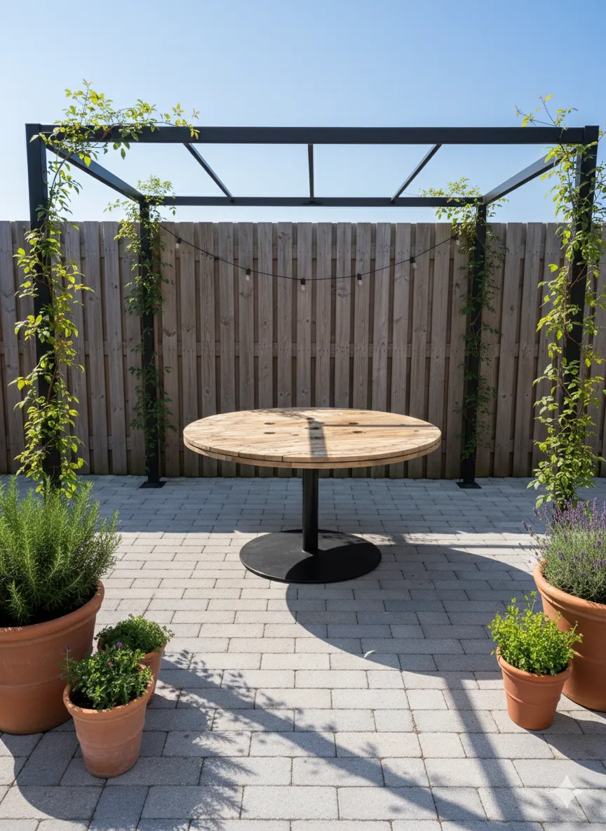 Kabeltromlen Havebord kabeltromle Ø120 centerstel olie