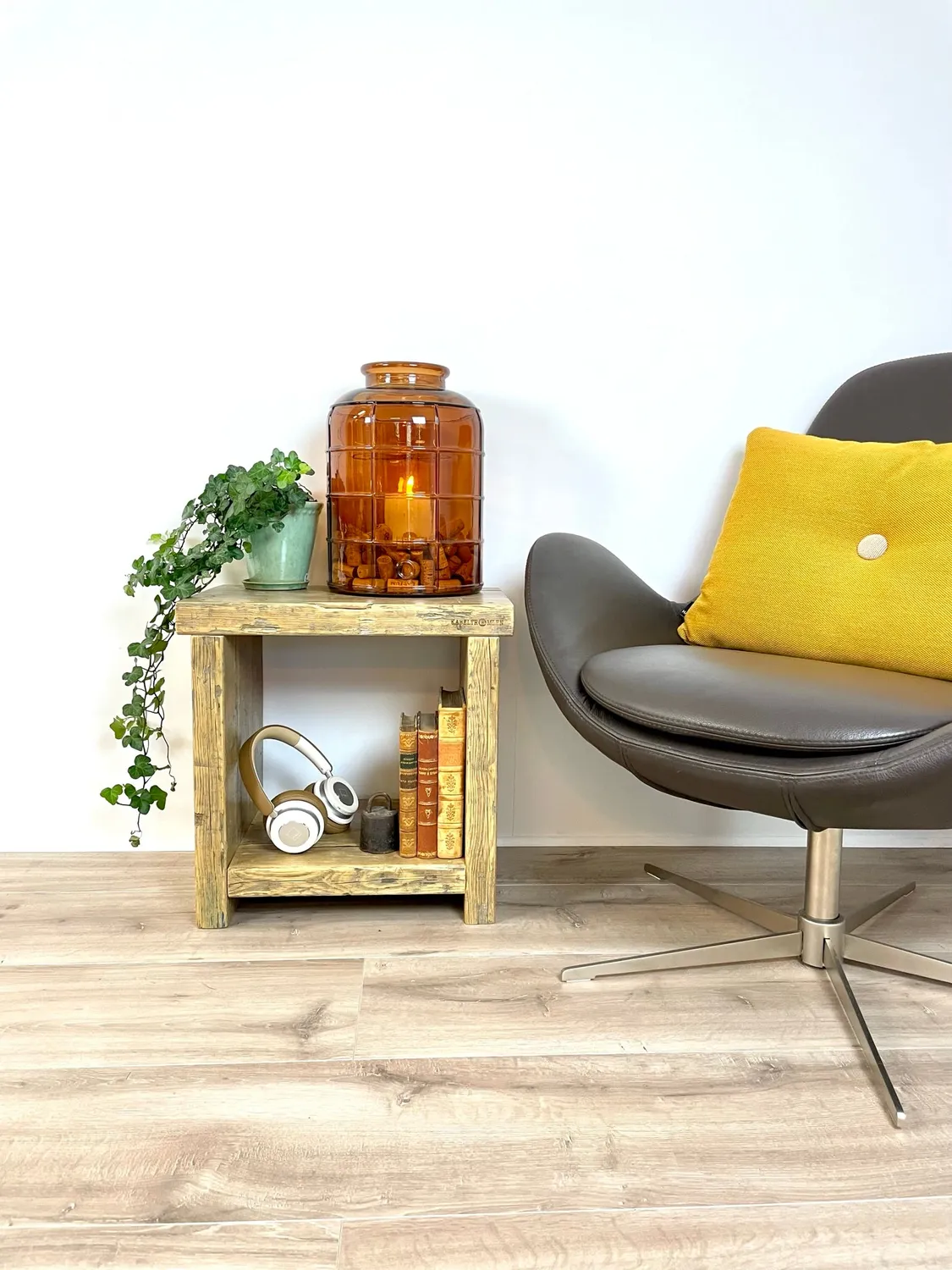 Kabeltromlen Emma sidebord genbrugstræ 47 cm