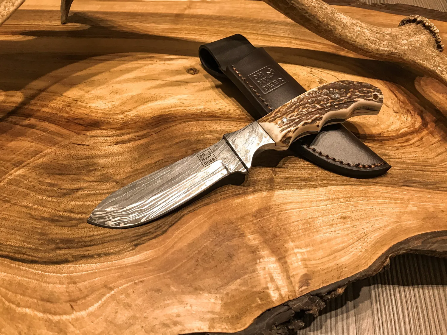 Oh My Deer Damast kniv damaskusstål