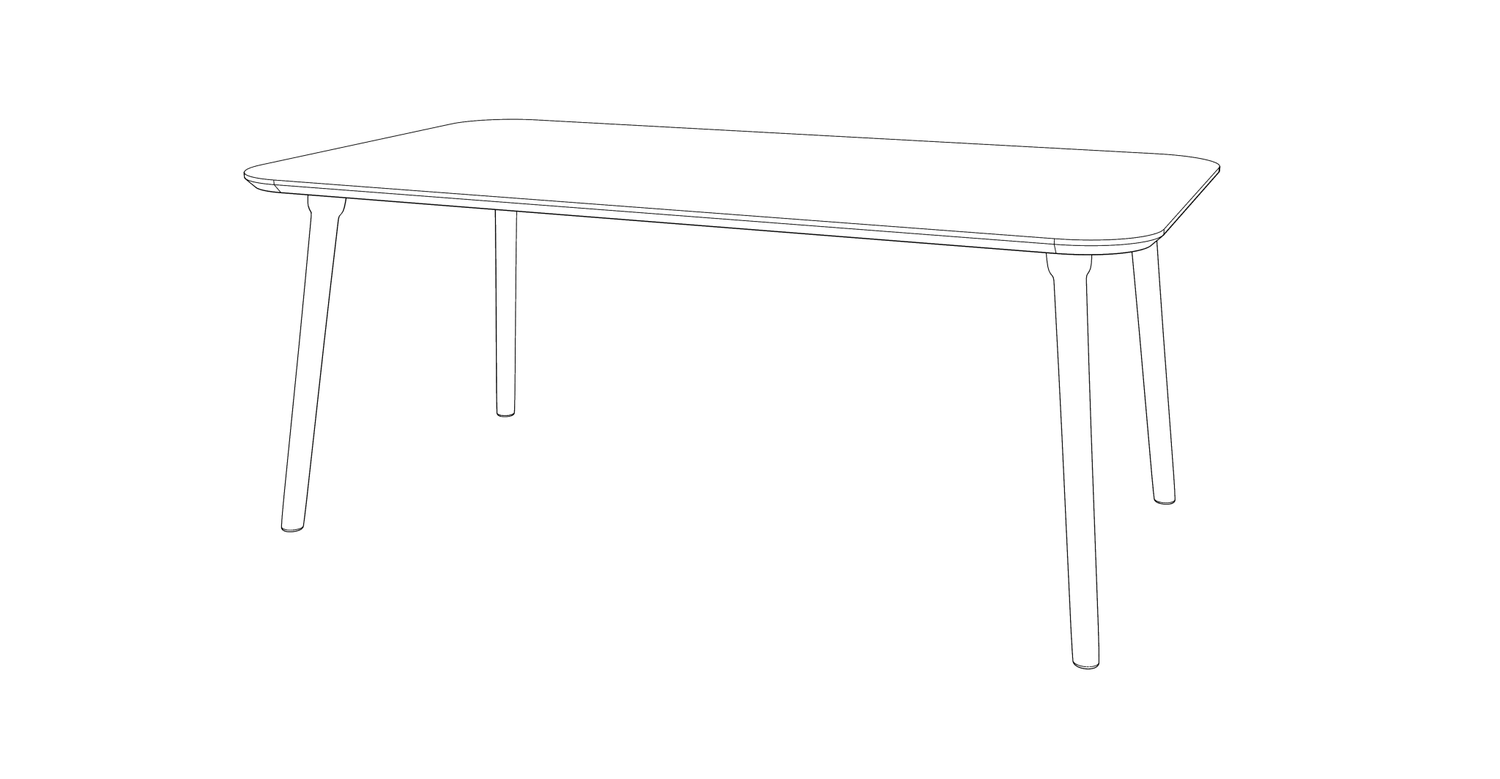 Bønnebord Connection spisebord 180x90 træ