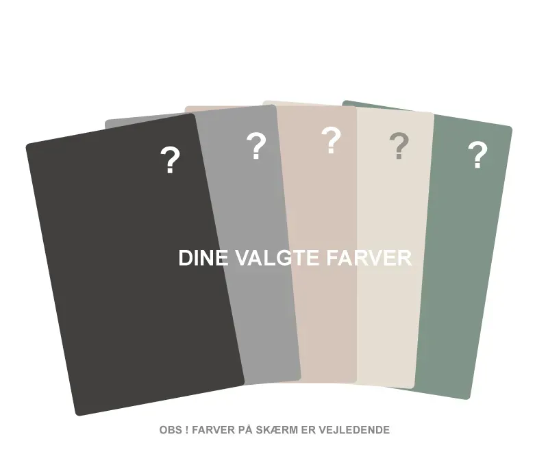 Bønnebord Dine farveprøver træbord 5 stk farvevalg