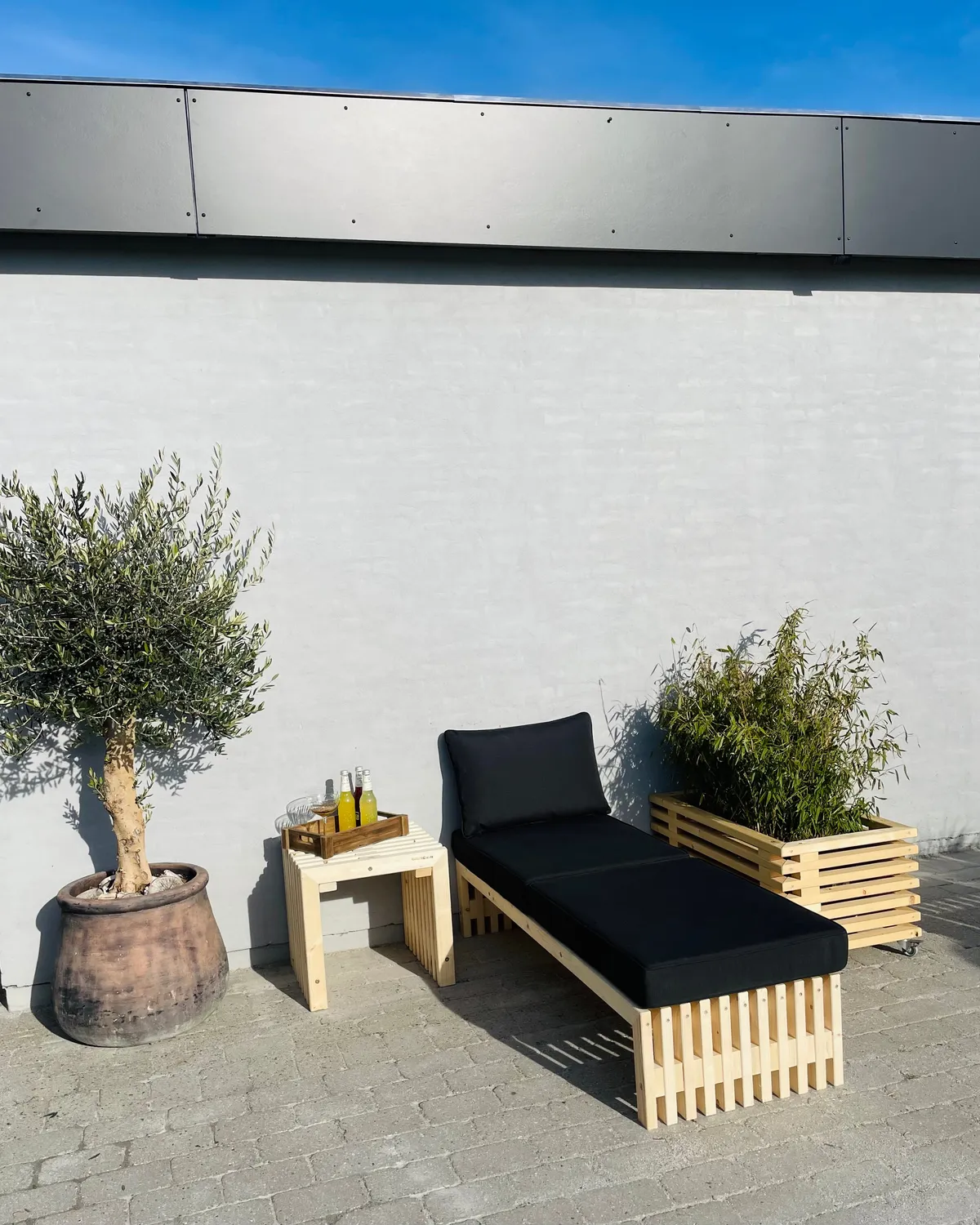 Kabeltromlen loungemodul 83 cm sort uden ryglæn
