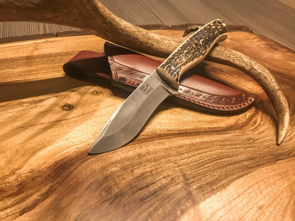 Oh My Deer Damast INOX jagtkniv rustfri damask