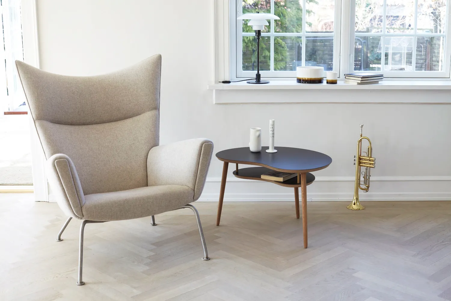 Bønnebord Mellem sofabord høj hylde Black 70 cm