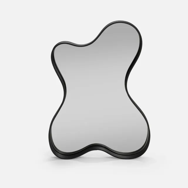 HYFER Pebble spejl Small Black organisk