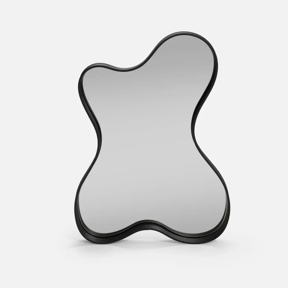 HYFER Pebble spejl Small Black organisk