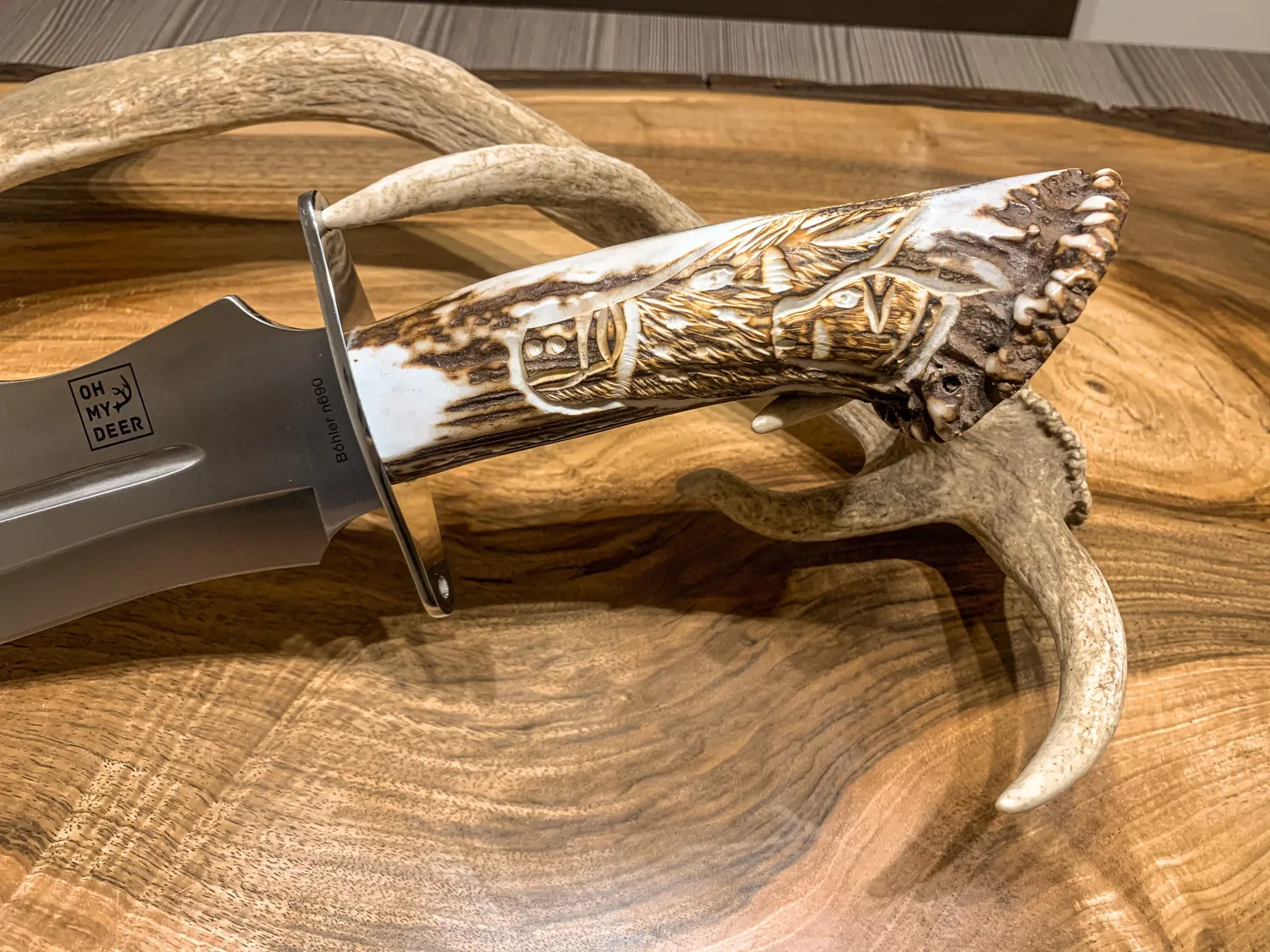 Oh My Deer Saufänger jagtkniv Böhler N690 massivt træ