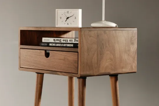 Habitables Mid-Century natbord 1 skuffe eg 46,5 cm massivt træ