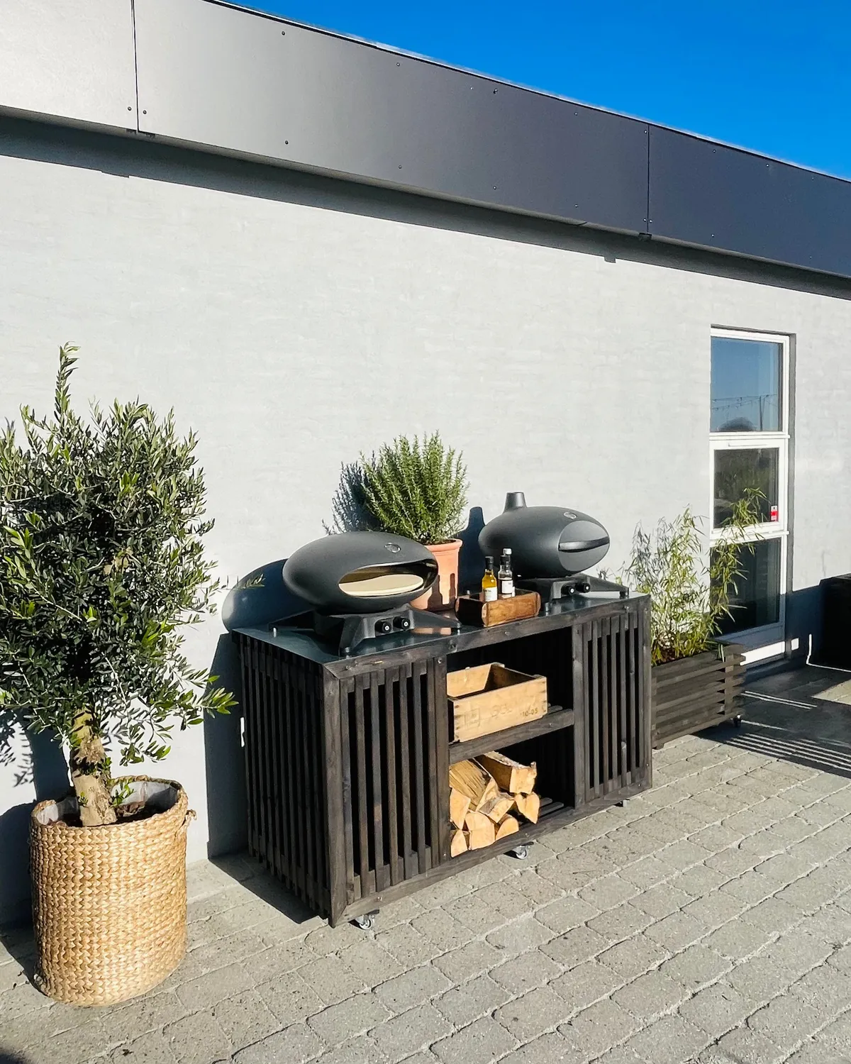Kabeltromlen Grillbord Dobbelt 160 cm sort