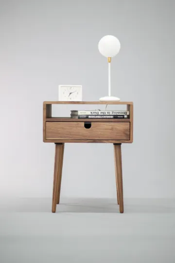 Habitables Mid-Century natbord 1 skuffe eg 46,5 cm massivt træ