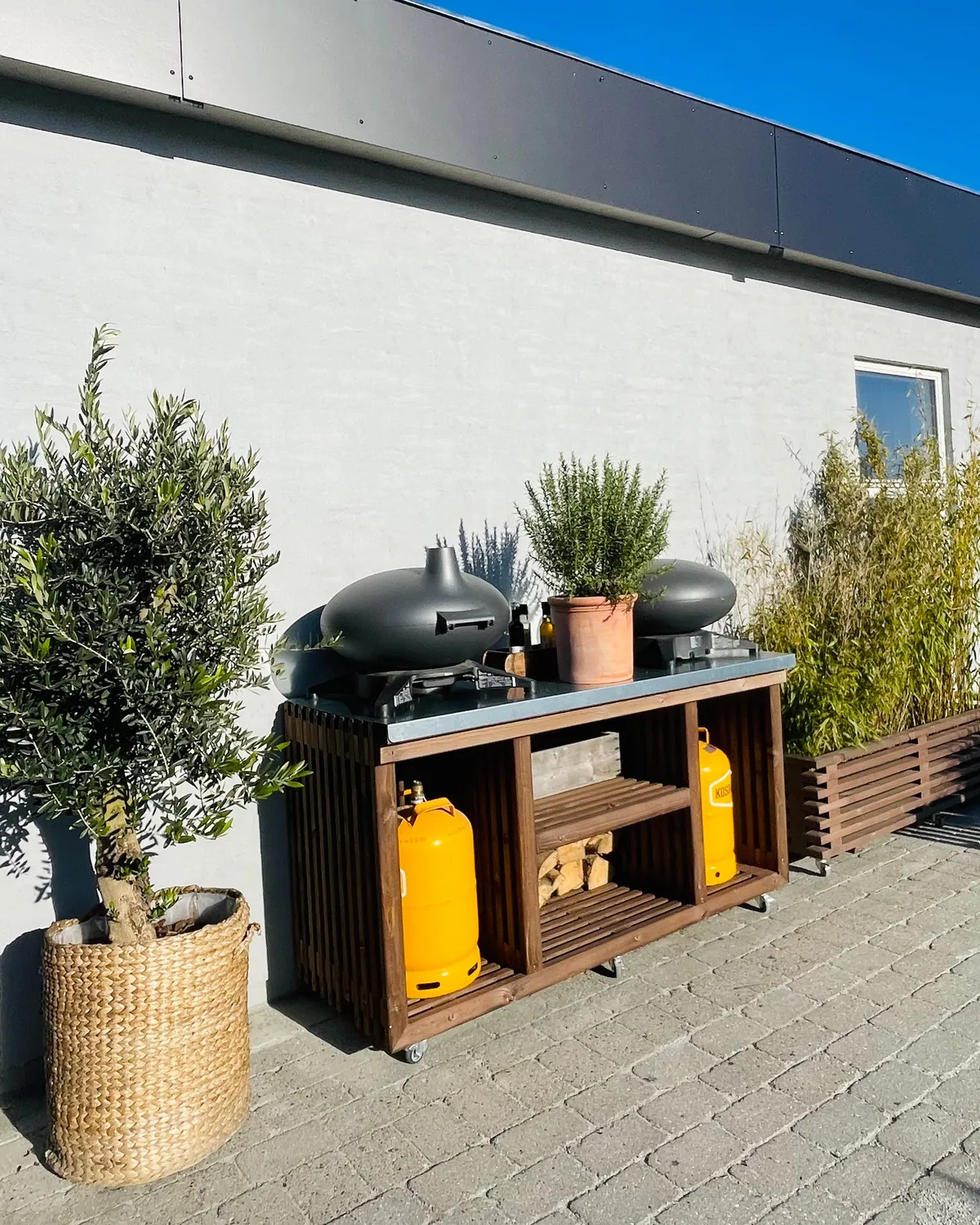Kabeltromlen Grillbord Dobbelt 160 cm sort