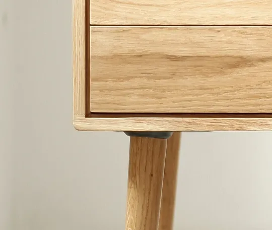 Habitables Mid-Century natbord 2 skuffer eg 46,5 cm massivt træ