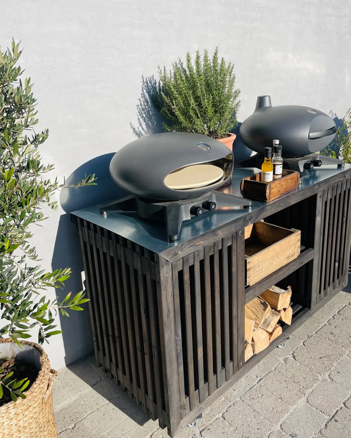 Kabeltromlen Grillbord Dobbelt 160 cm sort