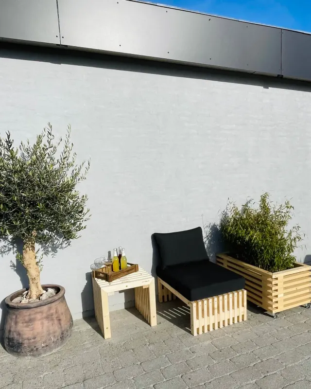 Kabeltromlen loungemodul 83 cm sort uden ryglæn