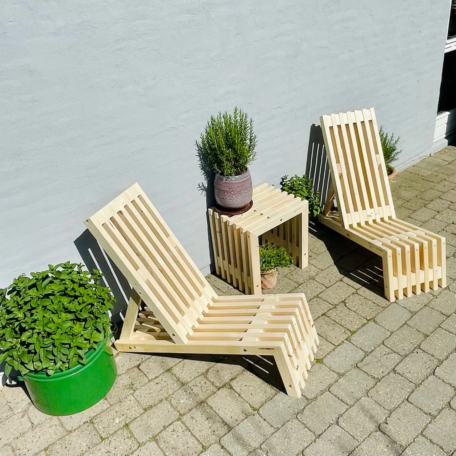 Kabeltromlen Solstol Sæt 2 stole+bord traller