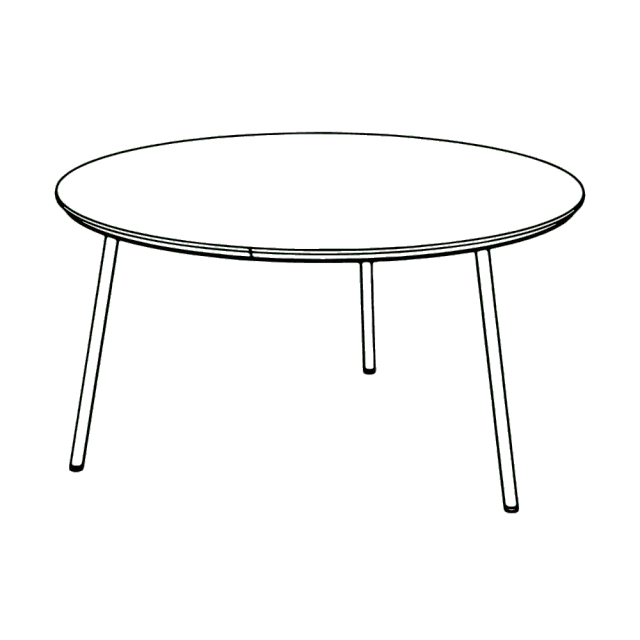 Bønnebord Ø85 spisebord rundt 85 cm olieret