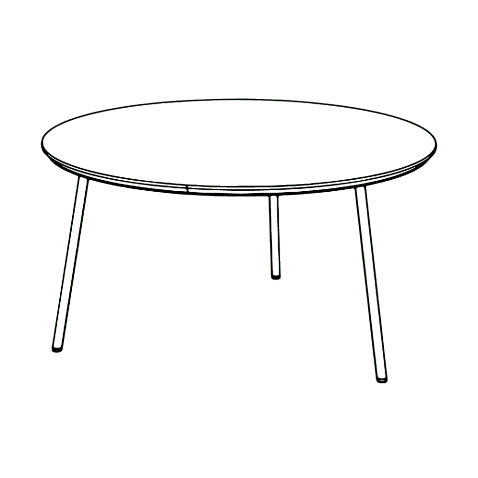 Bønnebord Ø85 spisebord rundt 85 cm olieret