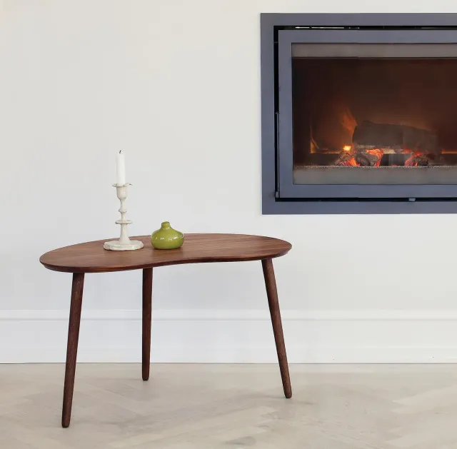 Bønnebord Mellem sofabord valnød massivt træ 70 cm