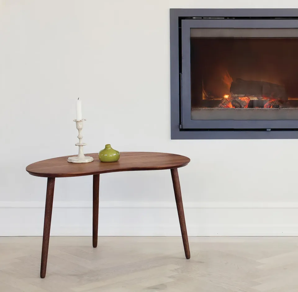 Bønnebord Mellem sofabord valnød massivt træ 70 cm