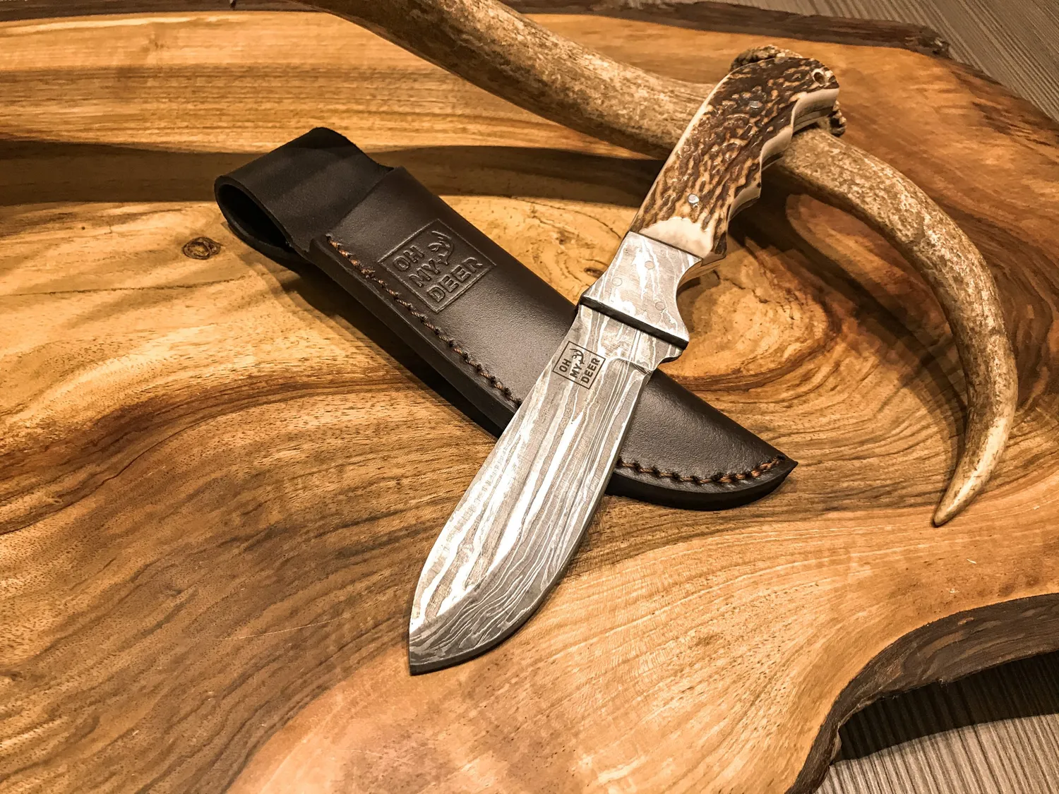 Oh My Deer Damast kniv damaskusstål