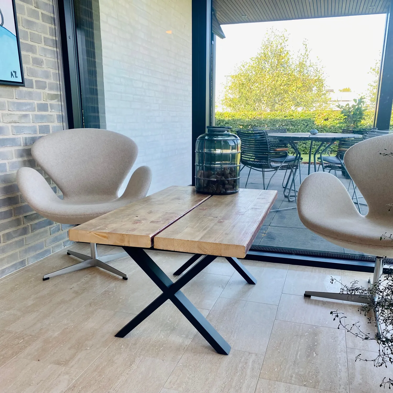 Kabeltromlen Sofabord 110 cm sofabord lakeret genbrugstræ