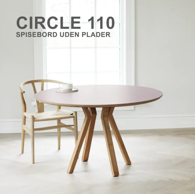 Bønnebord CIRCLE Ø110 spisebord lys kant egetræ