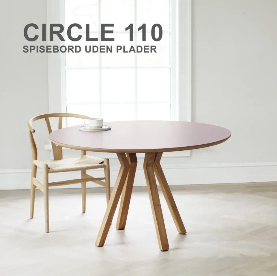 Bønnebord CIRCLE Ø110 spisebord lys kant egetræ