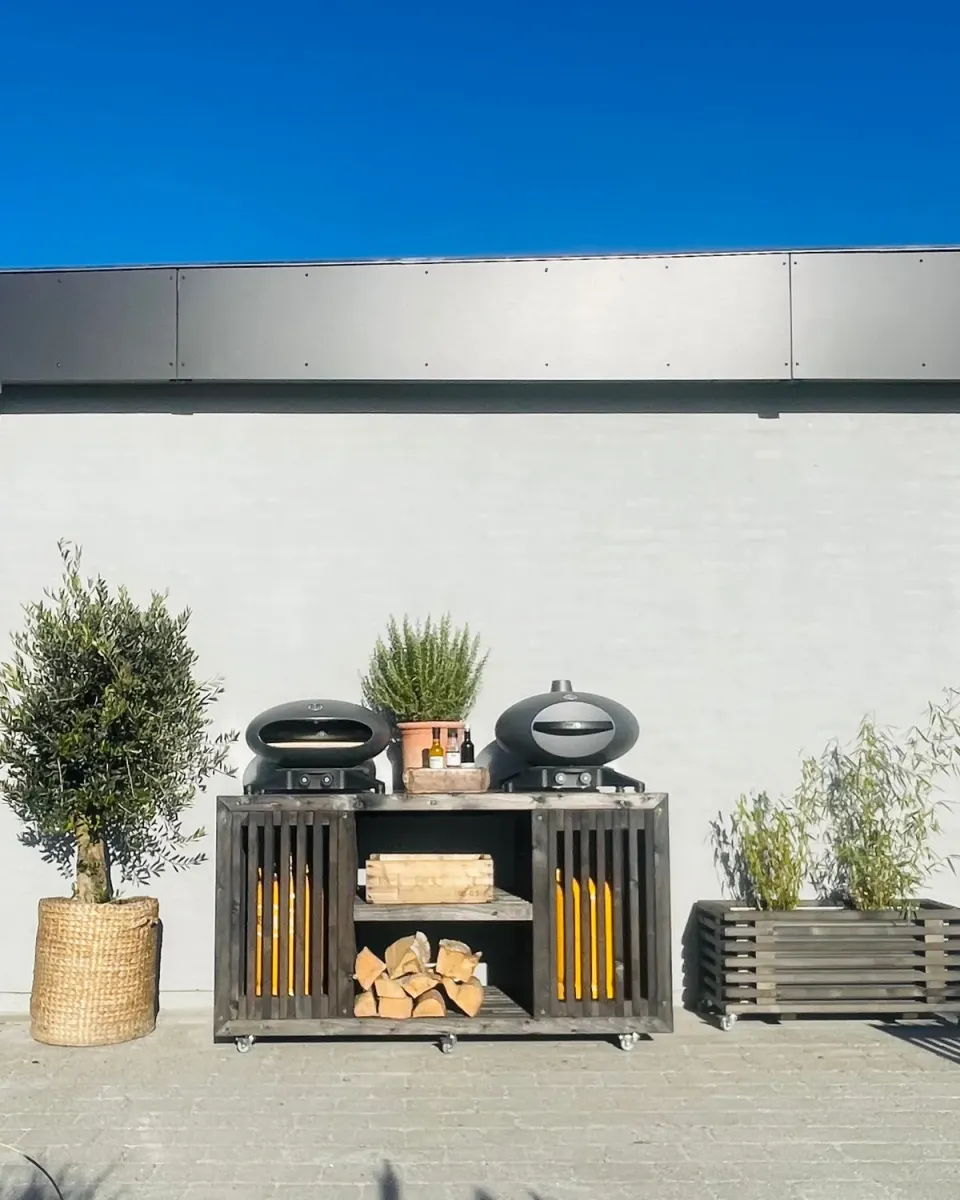 Kabeltromlen Grillbord Dobbelt 160 cm sort