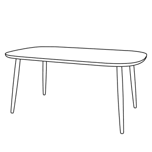 Bønnebord Softsquare 100x60 sofabord massivt træ