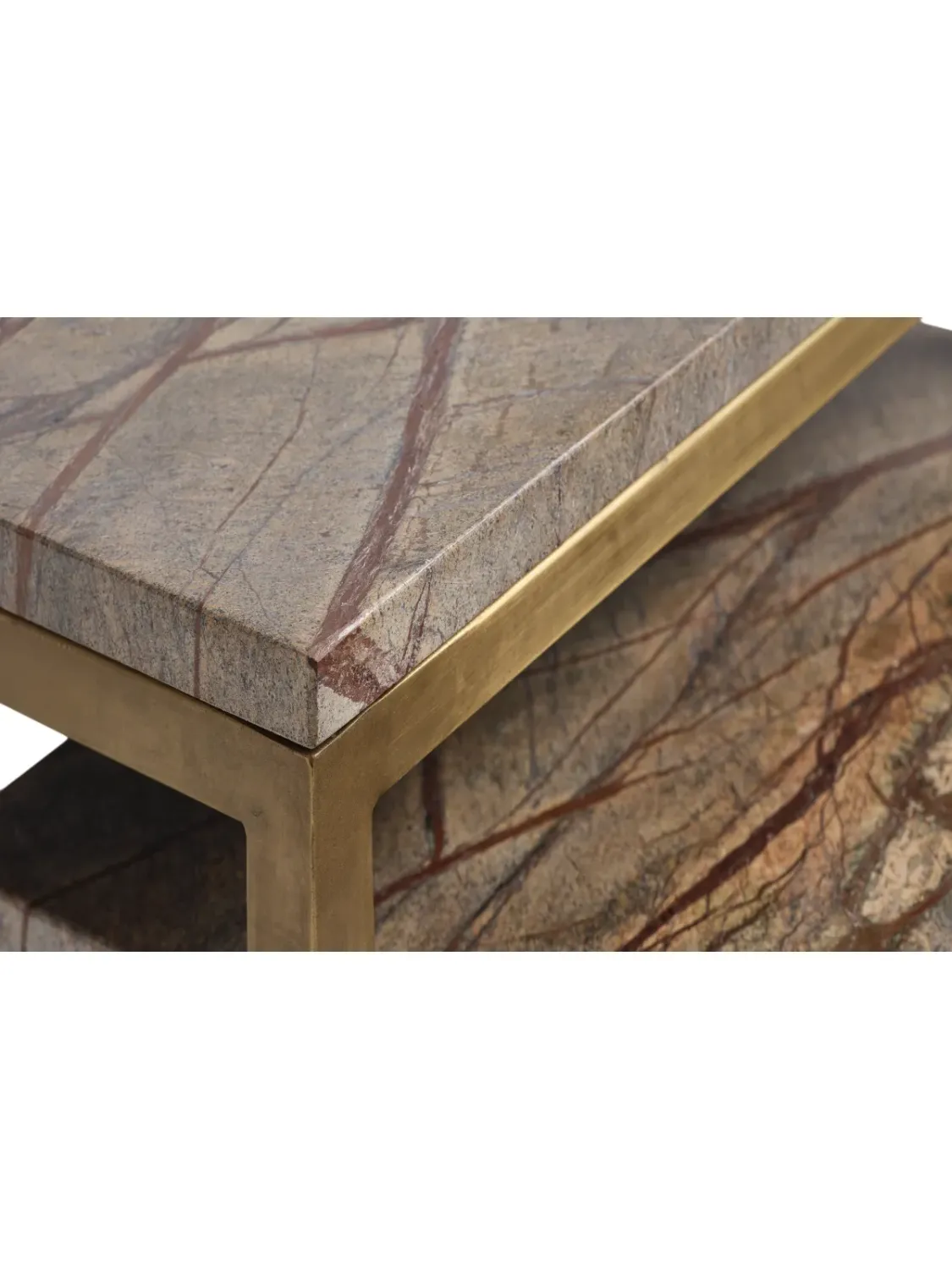 Just Us Furniture Genova sidebord brun marmor messing