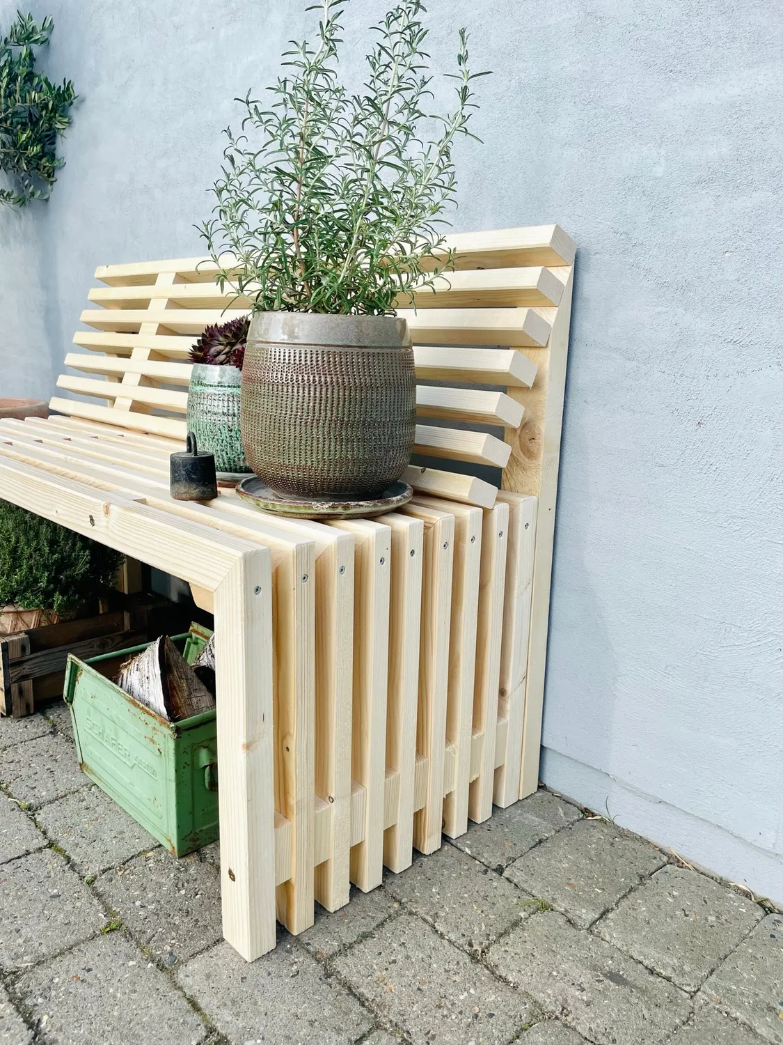 Kabeltromlen Trallebænk Ryglæn 137 cm havebænk ubehandlet