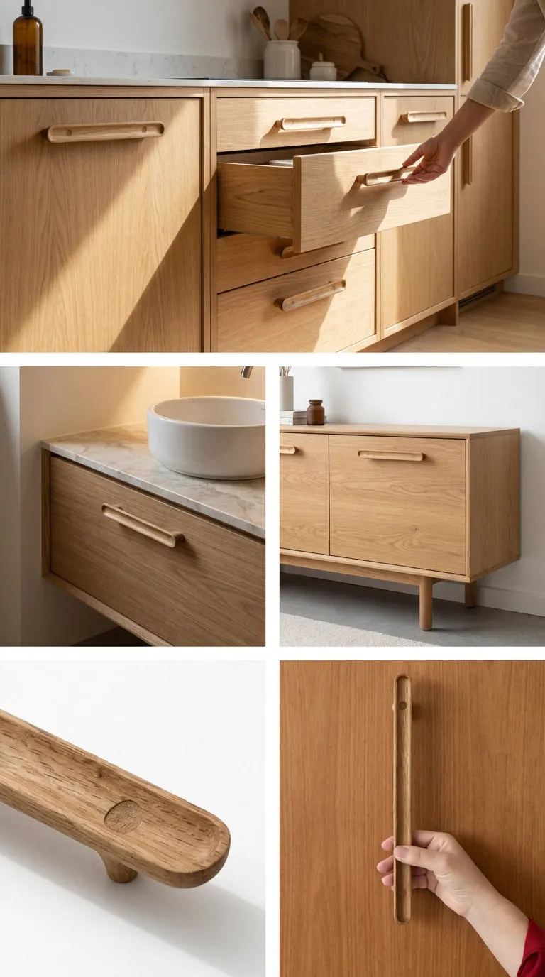 Habitables Low 03 dørhåndtag eg 60 cm massivt træ