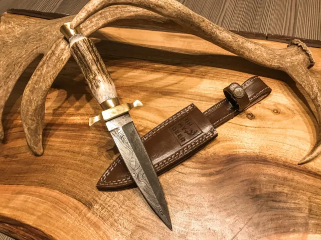 Oh My Deer Stiefelmesser støvlekniv damaskusstål