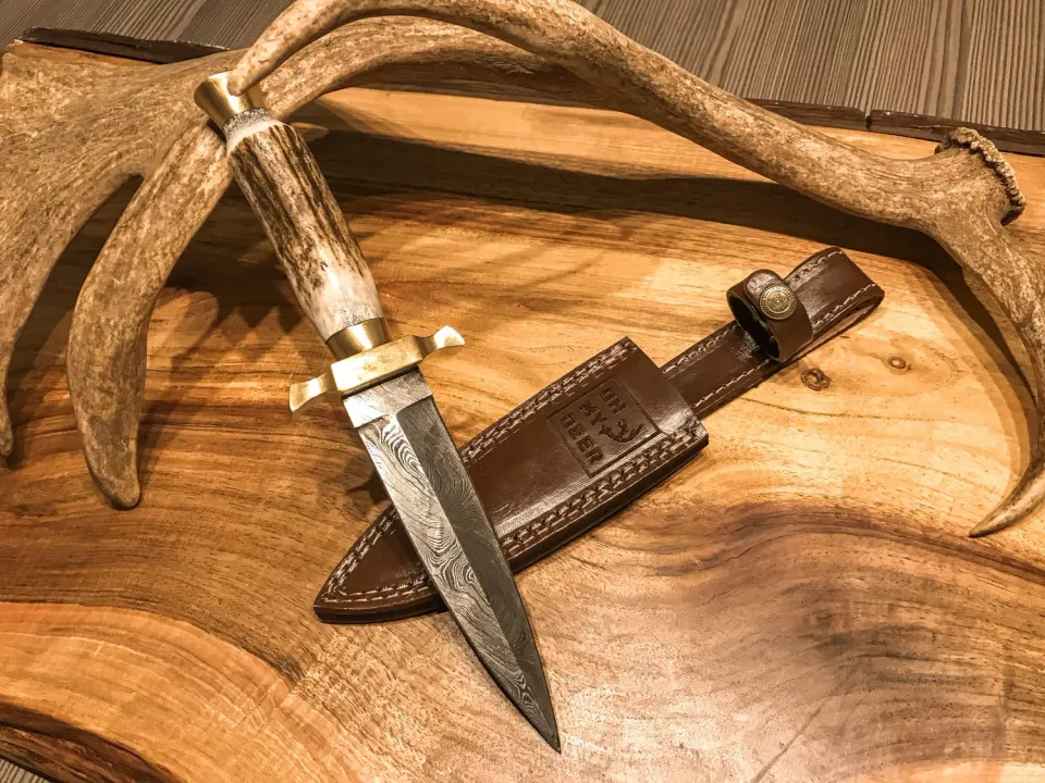 Oh My Deer Stiefelmesser støvlekniv damaskusstål