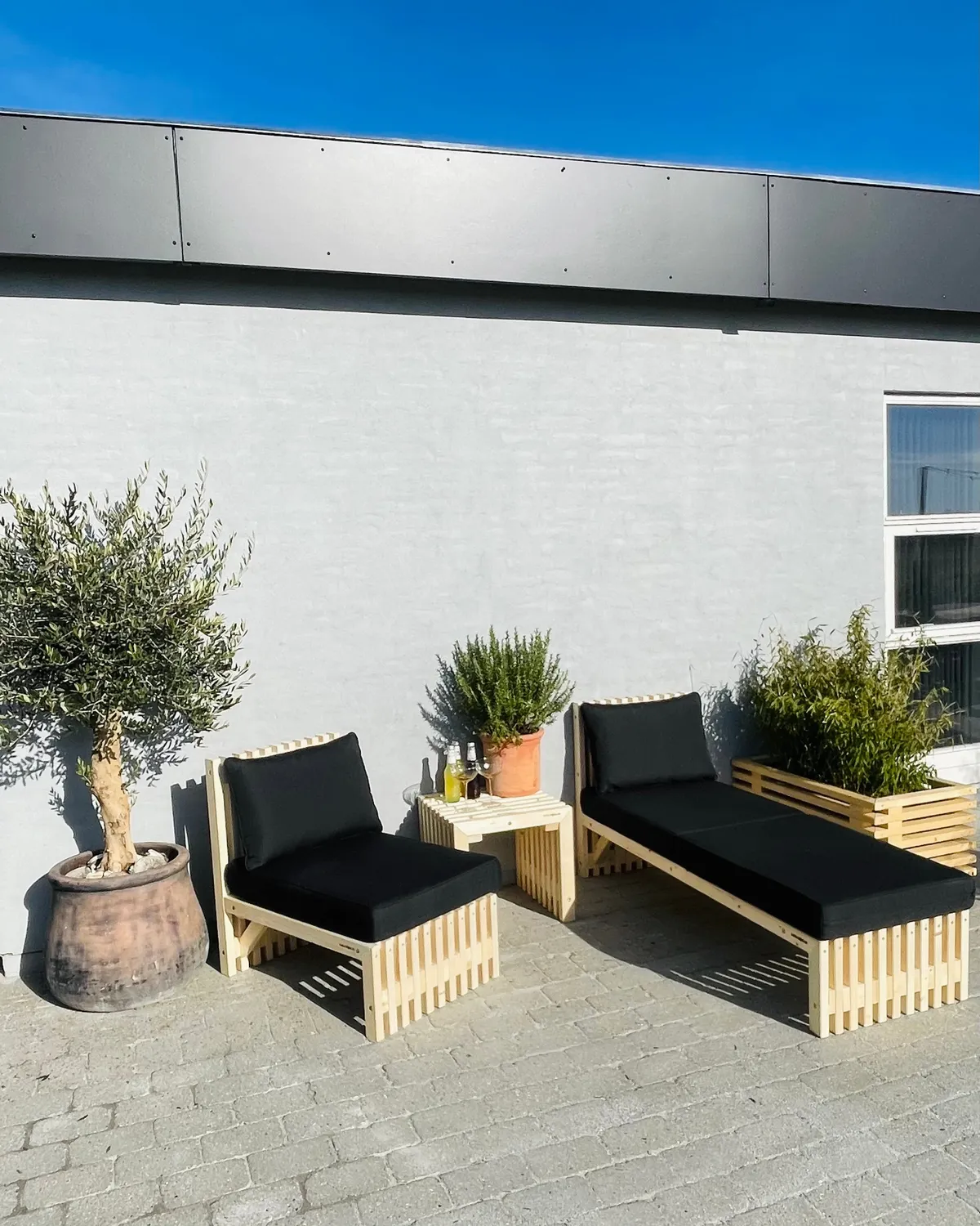 Kabeltromlen Loungemodul 166 cm modul sort hynde