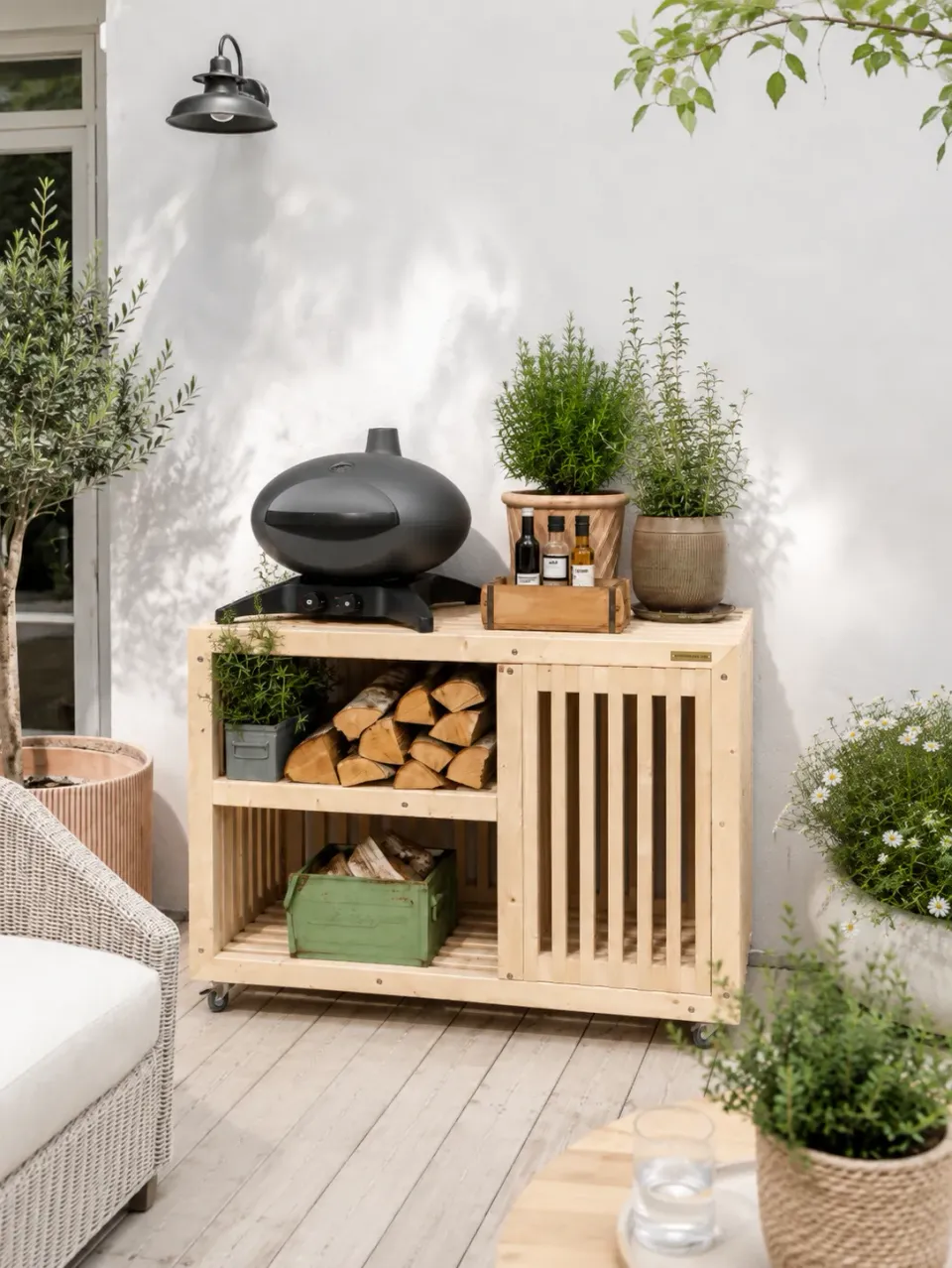 Kabeltromlen Grillbord 160 cm grillbord med topplade