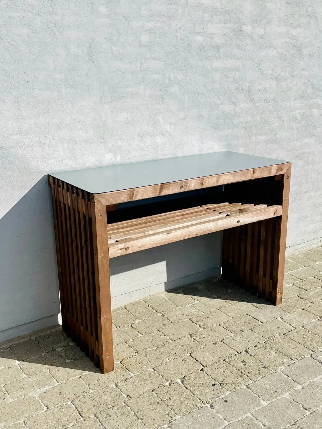 Kabeltromlen Grillbord af Traller grillbord brunbejdset 120 cm