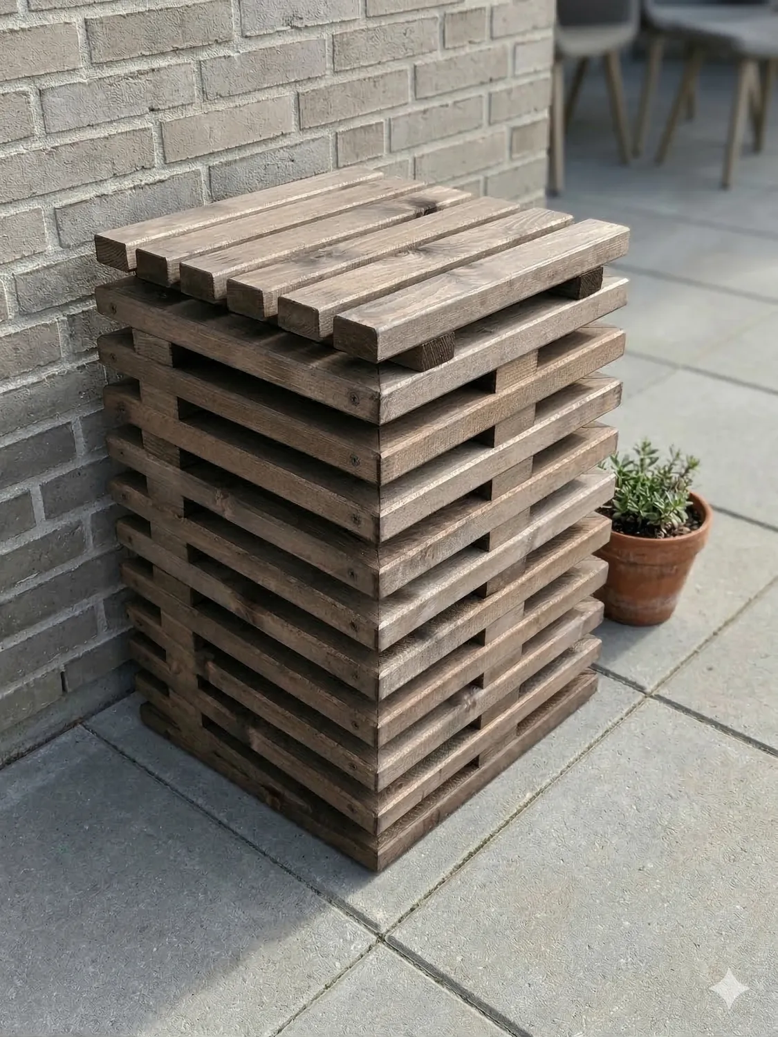 Kabeltromlen Gasflaskeskjuler skjuler brunbejdset 45 cm