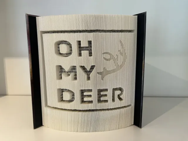 Oh My Deer bogfoldning bogkunst personlig tekst motiv