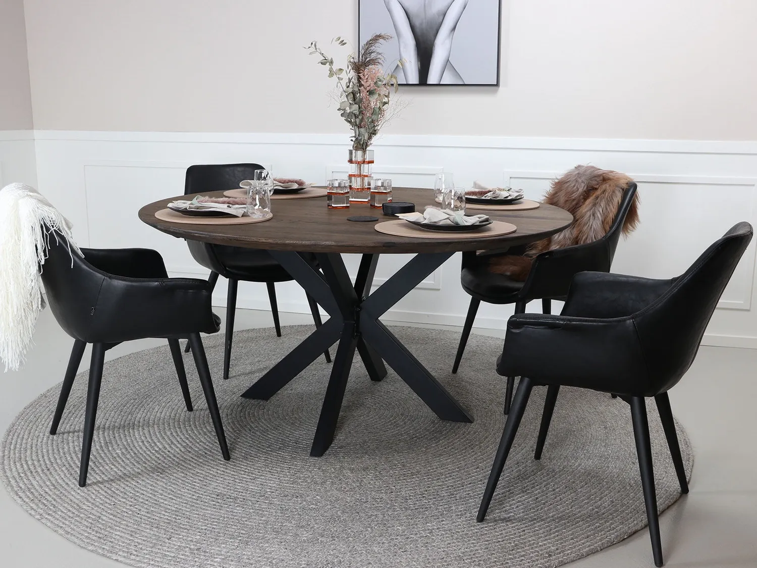 Kabeltromlen Boston Spisebord Rund Eg Ø128 Natur Olie