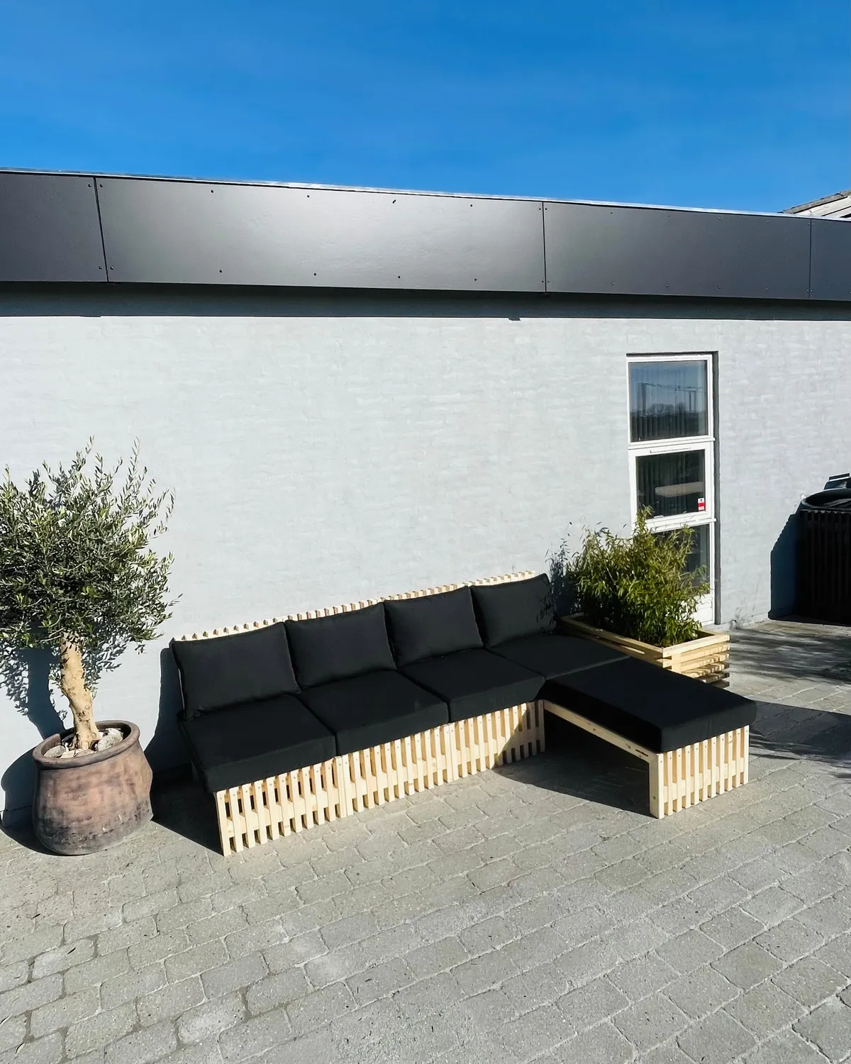 Kabeltromlen Loungemodul 166 cm modul sort hynde
