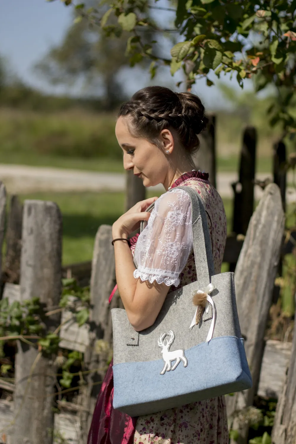 Oh My Deer Trachtentasche tote bag M loden