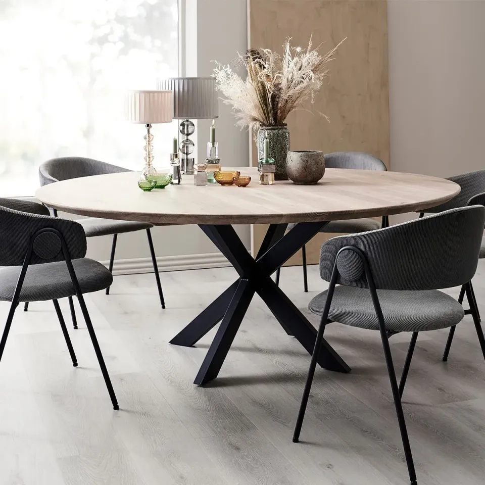 Kabeltromlen Boston Spisebord Rund Eg Ø128 Natur Olie