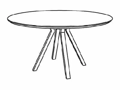 Bønnebord CIRCLE Ø110 spisebord sort kant jern