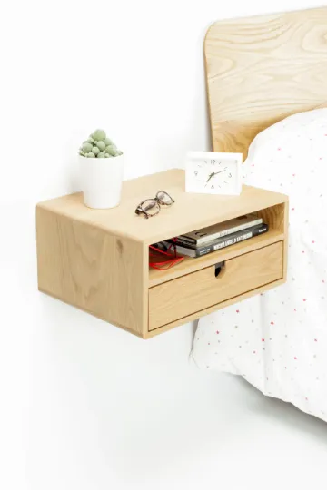 Habitables natbord væghængt eg 46,5cm skuffe