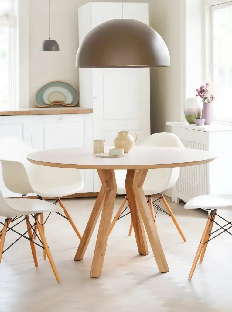 Bønnebord Circle Ø120 spisebord laminat egetræ