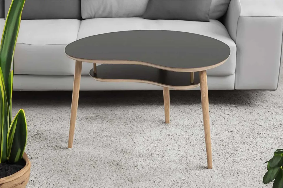 Bønnebord Mellem sofabord høj hylde Black 70 cm