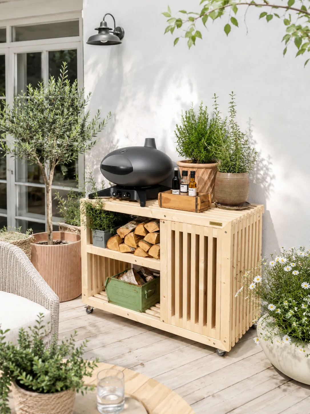 Kabeltromlen Grillbord 160 cm grillbord med topplade